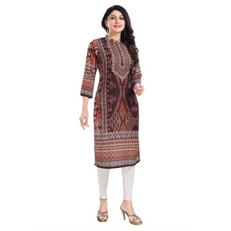 Picture of Fascinating Cotton Dark Olive Green Kurtis & Tunic