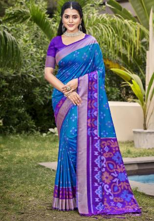 Picture of Appealing Silk Medium Blue Saree