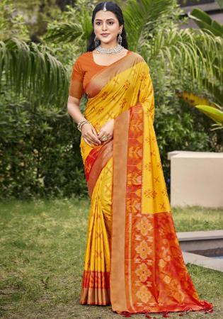 Picture of Ravishing Silk Golden Saree