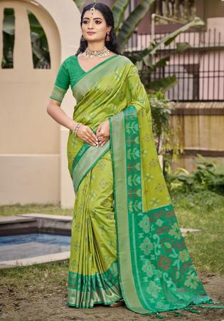Picture of Well Formed Silk Dark Cyan Saree