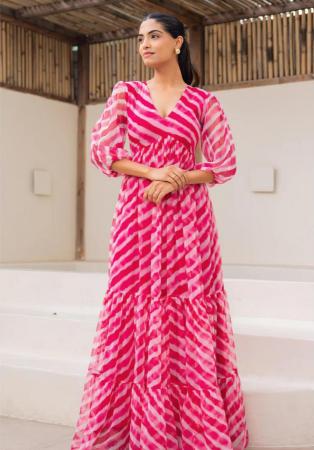 Picture of Enticing Georgette Pale Violet Red Readymade Gown