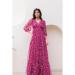 Picture of Appealing Georgette Brown Readymade Gown