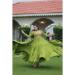 Picture of Bewitching Rayon Dark Olive Green Party Wear Gown