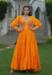 Picture of Sightly Rayon Dark Orange Party Wear Gown