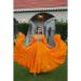 Picture of Sightly Rayon Dark Orange Party Wear Gown