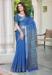 Picture of Grand Cotton & Linen Dark Slate Blue Saree