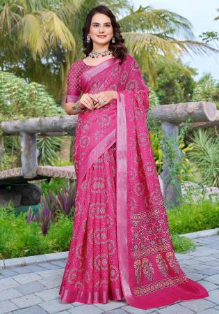 Picture of Enticing Cotton & Linen Light Pink Saree