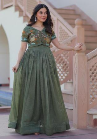 Picture of Ideal Chiffon Dark Slate Grey Readymade Gown