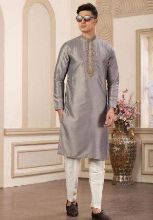 Picture of Amazing Silk Grey Kurtas