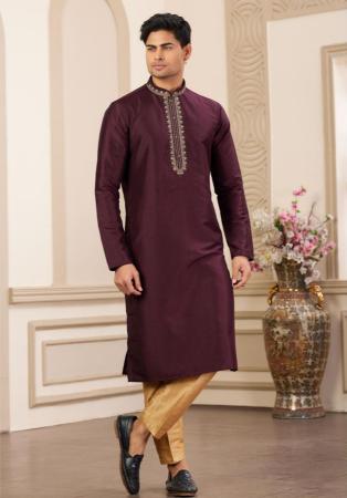 Picture of Classy Silk Dark Olive Green Kurtas
