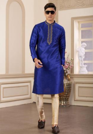 Picture of Admirable Silk Midnight Blue Kurtas
