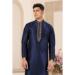 Picture of Well Formed Silk Navy Blue Kurtas