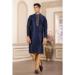Picture of Well Formed Silk Navy Blue Kurtas