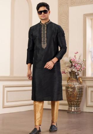 Picture of Bewitching Silk Black Kurtas