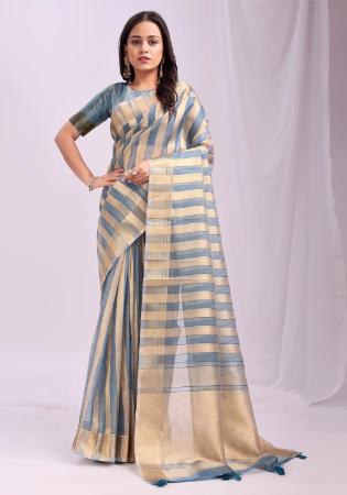 Picture of Alluring Chiffon Light Slate Grey Saree