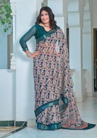 Picture of Appealing Cotton & Linen Dark Slate Grey Saree
