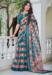 Picture of Pretty Cotton & Linen Teal Saree