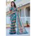 Picture of Lovely Cotton & Linen Teal Saree