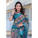 Picture of Lovely Cotton & Linen Teal Saree