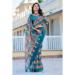 Picture of Lovely Cotton & Linen Teal Saree
