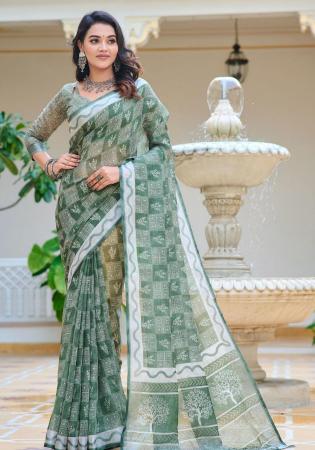 Picture of Admirable Cotton & Linen Slate Grey Saree