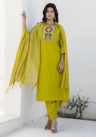 Picture of Cotton Dark Golden Rod Readymade Salwar Kameez