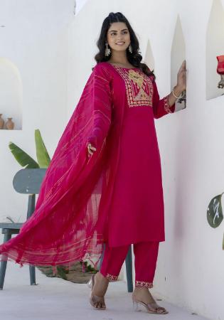 Picture of Well Formed Cotton Dark Red Readymade Salwar Kameez