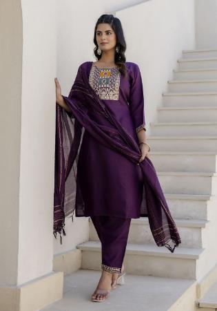 Picture of Sublime Cotton Purple Readymade Salwar Kameez