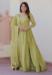 Picture of Beautiful Silk Dark Khaki Readymade Gown