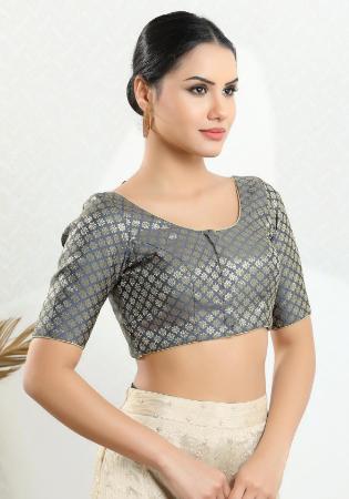 Picture of Statuesque Chiffon Dark Grey Designer Blouse
