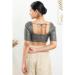 Picture of Statuesque Chiffon Dark Grey Designer Blouse