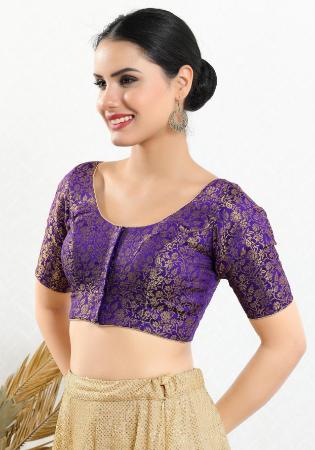 Picture of Shapely Chiffon Dark Slate Blue Designer Blouse