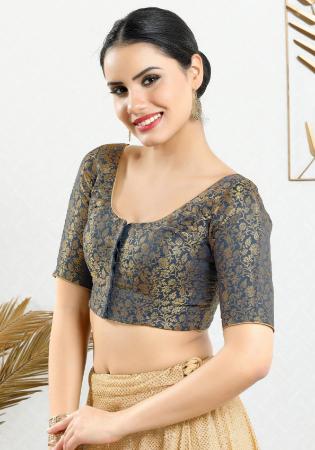 Picture of Fine Chiffon Slate Grey Designer Blouse