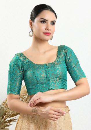 Picture of Resplendent Chiffon Dark Sea Green Designer Blouse