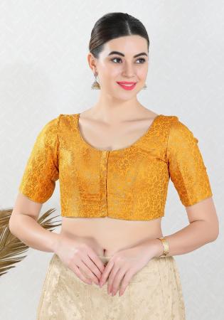 Picture of Admirable Chiffon Golden Rod Designer Blouse