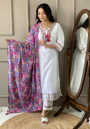 Picture of Beautiful Silk Azure Readymade Salwar Kameez