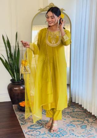 Picture of Wonderful Silk Golden Rod Readymade Salwar Kameez