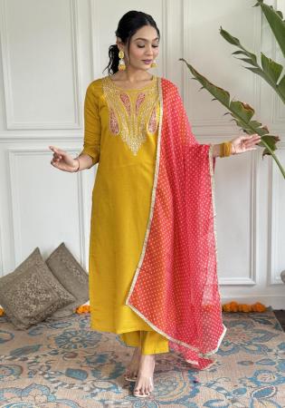 Picture of Beauteous Silk Orange Readymade Salwar Kameez