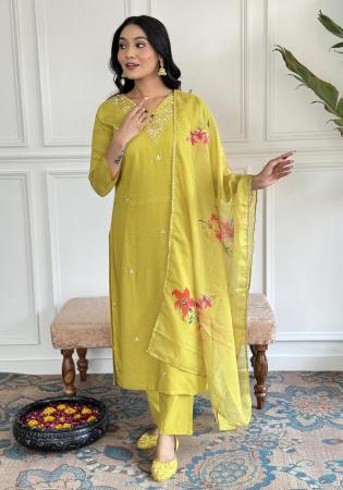 Picture of Nice Silk Golden Rod Readymade Salwar Kameez