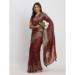 Picture of Comely Cotton & Linen Maroon Saree