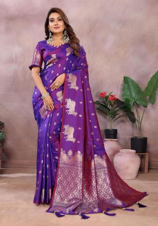 Picture of Beautiful Silk Midnight Blue Saree