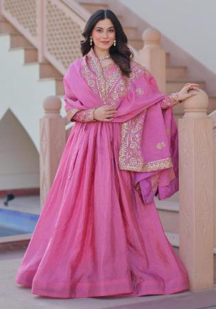 Picture of Excellent Chiffon Pale Violet Red Readymade Gown