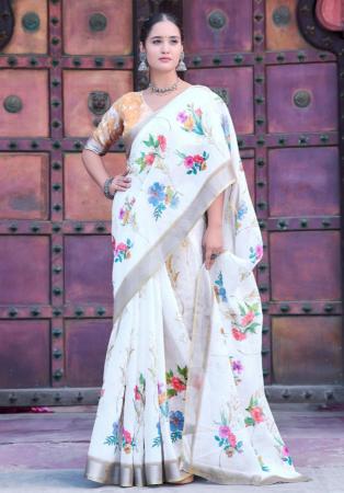 Picture of Gorgeous Cotton & Linen Lavender Saree