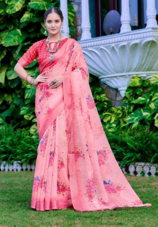 Picture of Exquisite Cotton & Linen Light Pink Saree