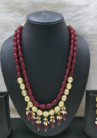 Picture of Taking Maroon Necklace Set