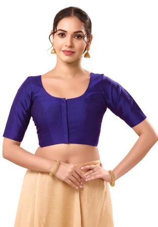 Picture of Beauteous Chiffon Dark Slate Blue Designer Blouse