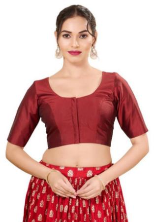 Picture of Comely Chiffon Maroon Designer Blouse