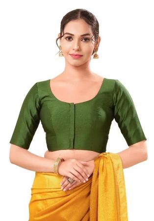 Picture of Well Formed Chiffon Dark Olive Green Designer Blouse