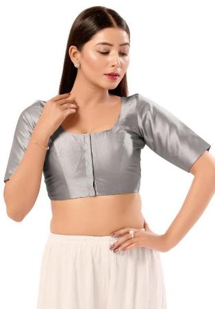 Picture of Fine Chiffon Silver Designer Blouse