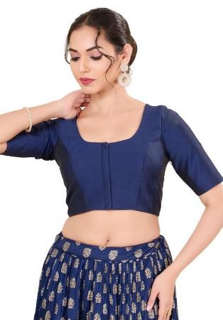 Picture of Admirable Chiffon Navy Blue Designer Blouse